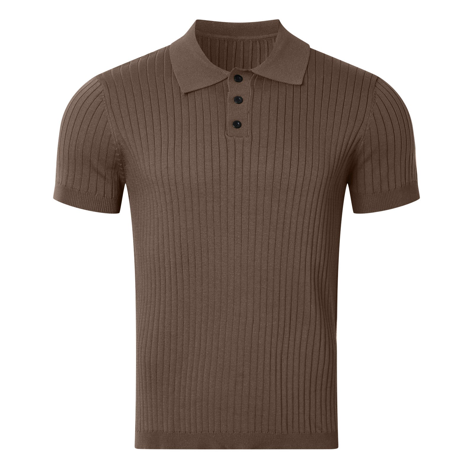 Men's Knitted T-shirt Solid Color Thin Loose Casual Polo Collar Polo Shirt
